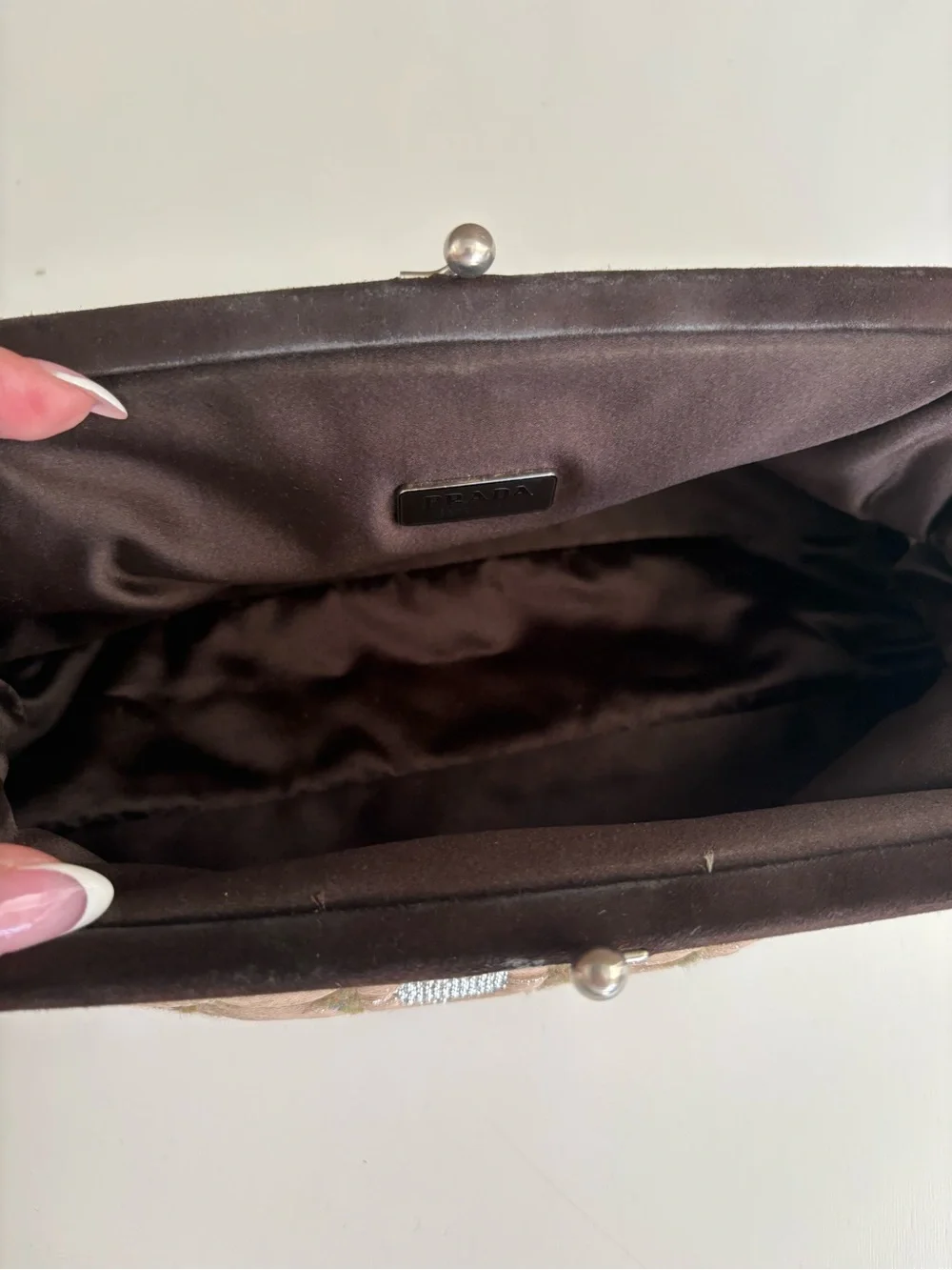 Auth VTG PRADA Tapestry Structured Bag